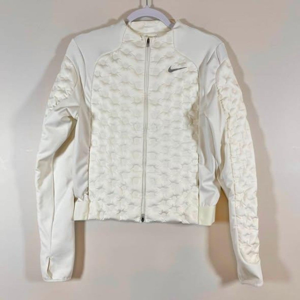 Nike Aeroloft Running Jacket Wms Small Cream White Lightweight Quilted Puffer